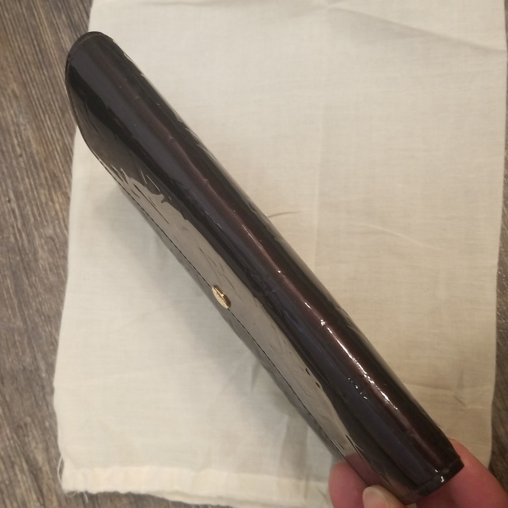 Louis Vuitton Vernis Monogram Long Snap Leather Merlot Burgundy Embossed Wallet - Picture 10 of 17